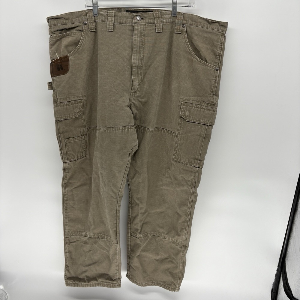 Wrangler Riggs Work Cargo Pants Ripstop Flannel Lined Double Knee Men 46X29